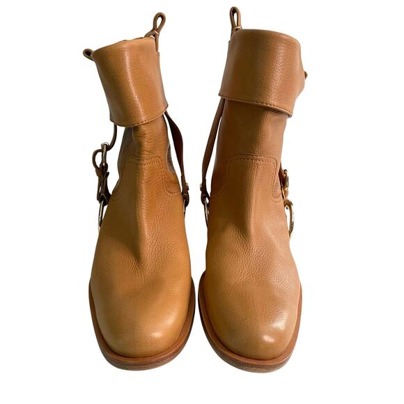 NWT CELINE Boho Equestrian Leather Buckle Boots MADE IN ITALY  SIZE 10 - Picture 2 of 16